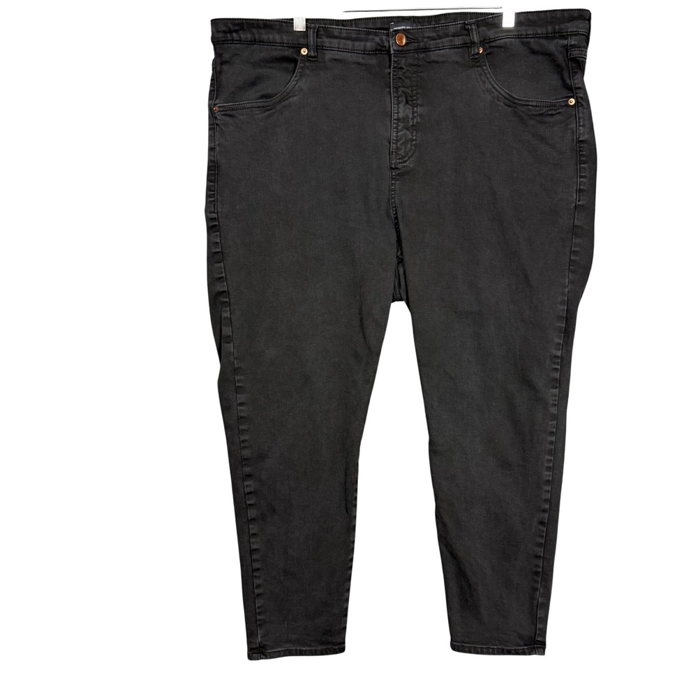 Universal Standard Jeans Womens 22‎ Black High Rise Straight Leg Cotton Stretch